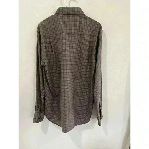 James Tattersall Shirt Mens Dress Large Brown Plaid Check Button Up Long Sleeve - Picture 2 of 4